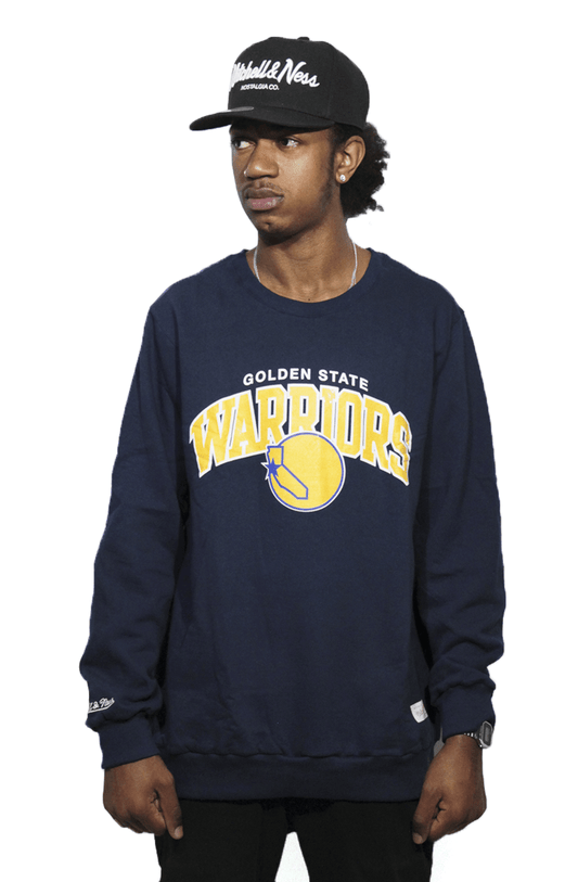Moletom Mitchell e Ness Golden State Careca Arch Azul - NewSkull