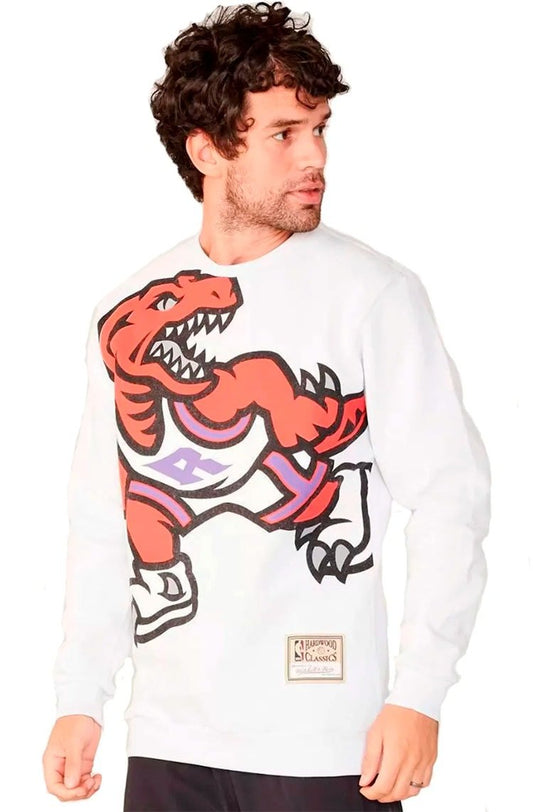 Moletom Mitchell & Ness Fechado Toronto Raptors Branco/Vermelho - NewSkull