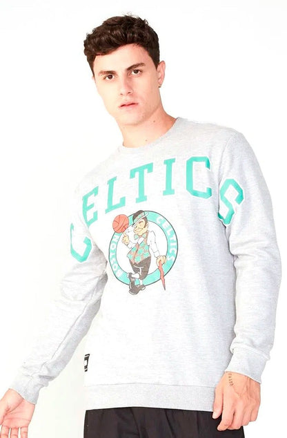 Moletom NBA Fechado Boston Celtics Cinza/Verde - NewSkull