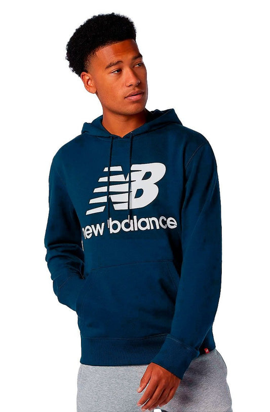 Moletom New Balance Essentials Stacked Azul/Branco - NewSkull