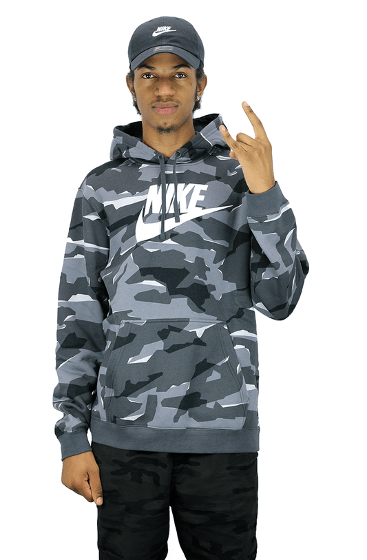 MOLETOM NIKE CANGURU CAPUZ CAMUFLADO/CINZA - NewSkull