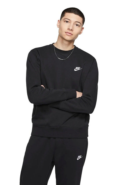 Moletom Nike Club Fleece Crew Careca Preto - NewSkull