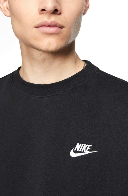 Moletom Nike Club Fleece Crew Careca Preto - NewSkull