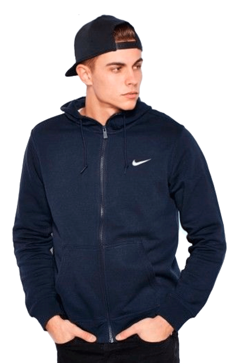 MOLETOM NIKE CLUB FULL ZIPER CAPUZ AZUL - NewSkull