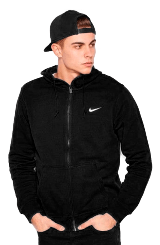 MOLETOM NIKE CLUB FULL ZIPER CAPUZ PRETO - NewSkull