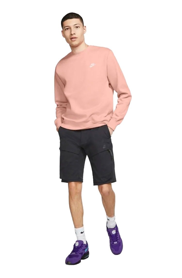 Moletom Nike Sportswear Club Fleece Rosa/Branco - NewSkull