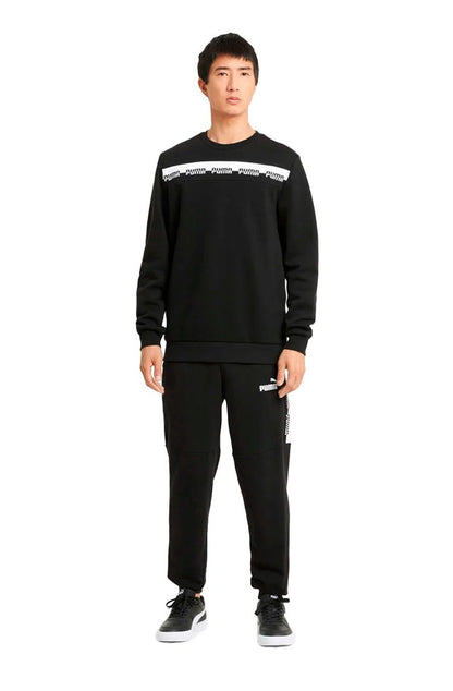 Moletom Puma Amplified Crew Neck Preto/Branco - NewSkull