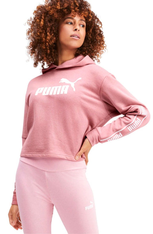 Moletom Puma Amplified Cropped Capuz Feminino Rosa - NewSkull