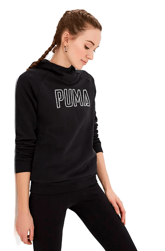MOLETOM PUMA ATHLETICS FEMININO COM CAPUZ PRETO - NewSkull