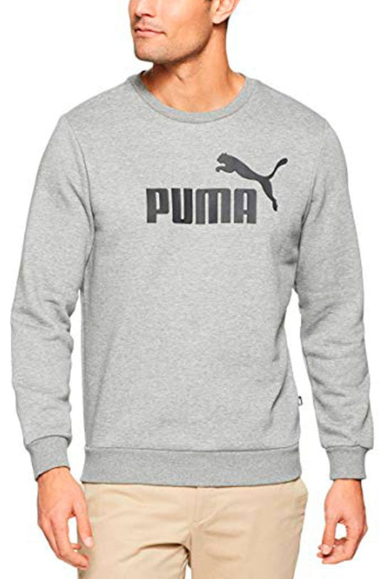 Moletom Puma Essentials Logo Big Crew Sweat Careca Cinza - NewSkull
