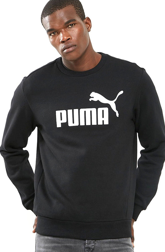 Moletom Puma Essentials Logo Big Crew Sweat Careca Preto - NewSkull
