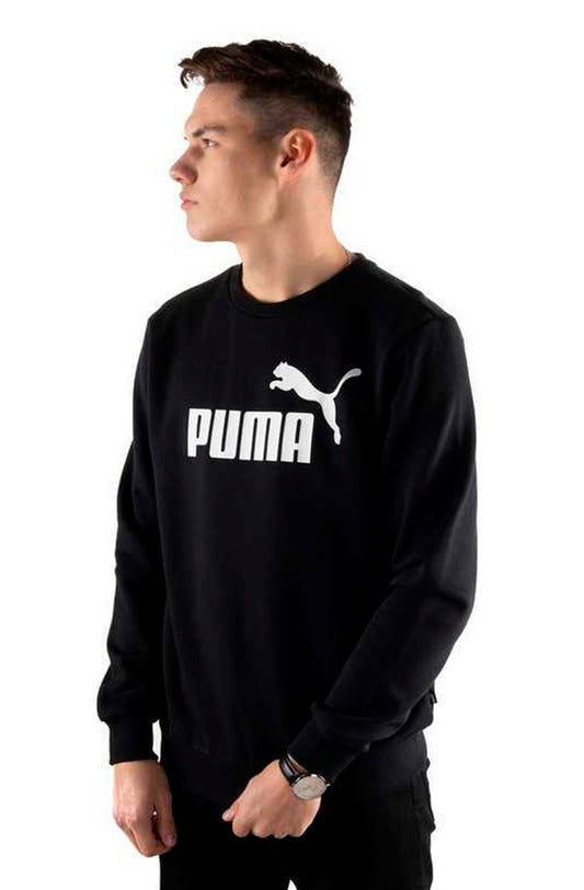 Moletom Puma Essentials Logo Big Crew Sweat Careca Preto/Branco - NewSkull