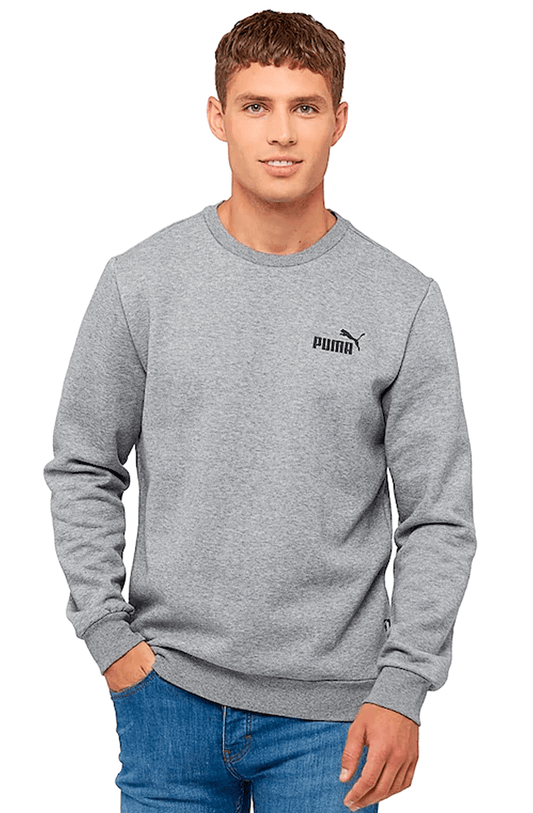 MOLETOM PUMA ESSENTIALS LOGO CREW SWEAT CINZA - NewSkull