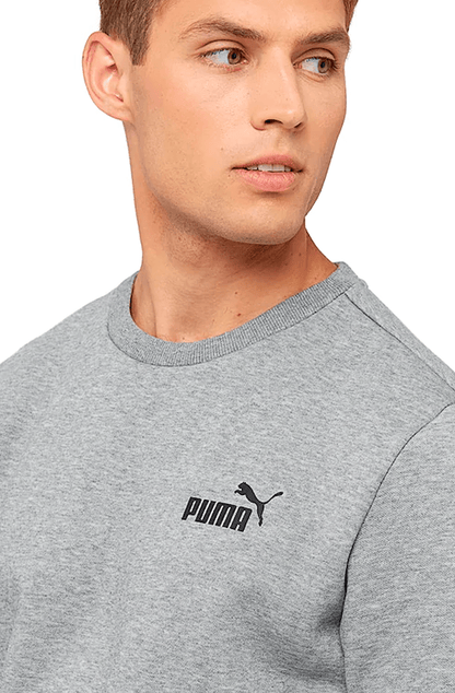 MOLETOM PUMA ESSENTIALS LOGO CREW SWEAT CINZA - NewSkull