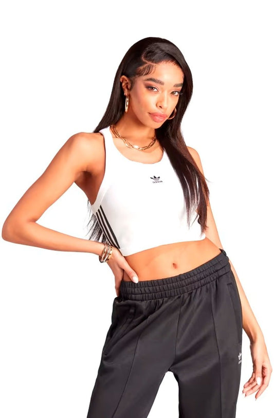 Regata Adidas Cropped Adicolor Classics 3 - stripes Branco/Preto - NewSkull