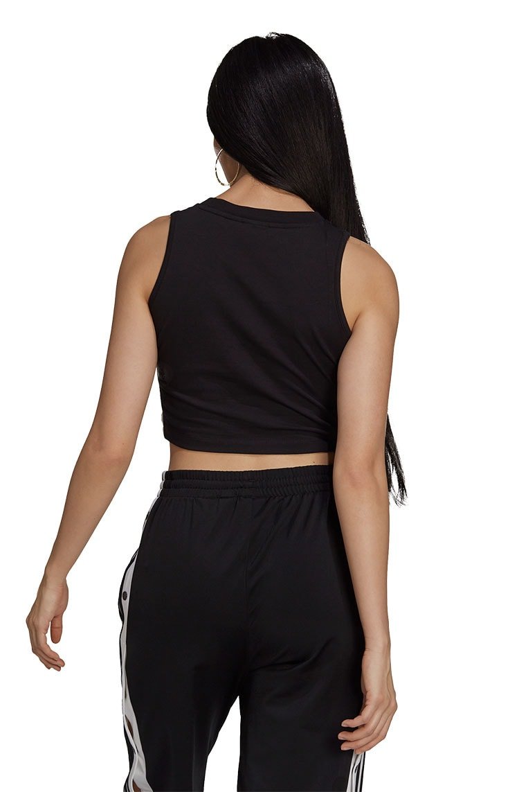 Regata Adidas Cropped Adicolor Classics Preto/Branco - NewSkull