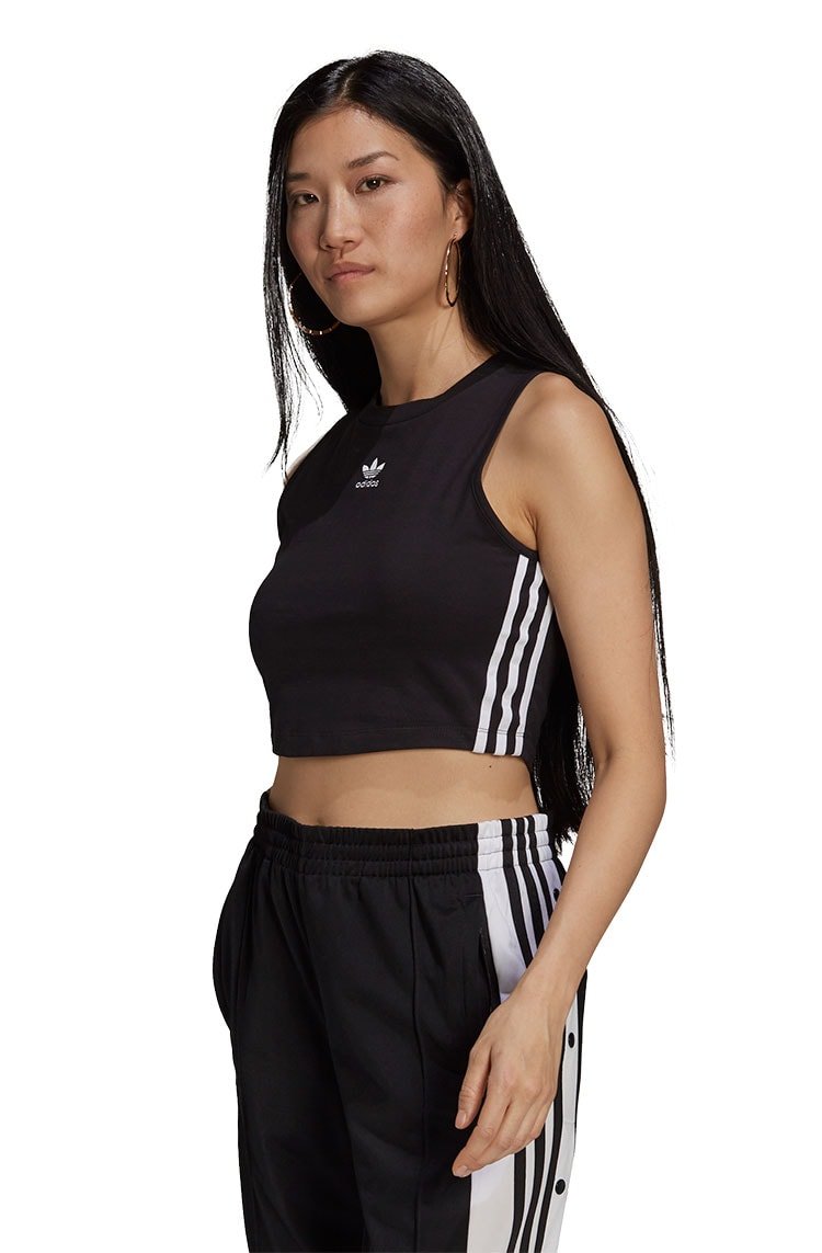 Regata Adidas Cropped Adicolor Classics Preto/Branco - NewSkull