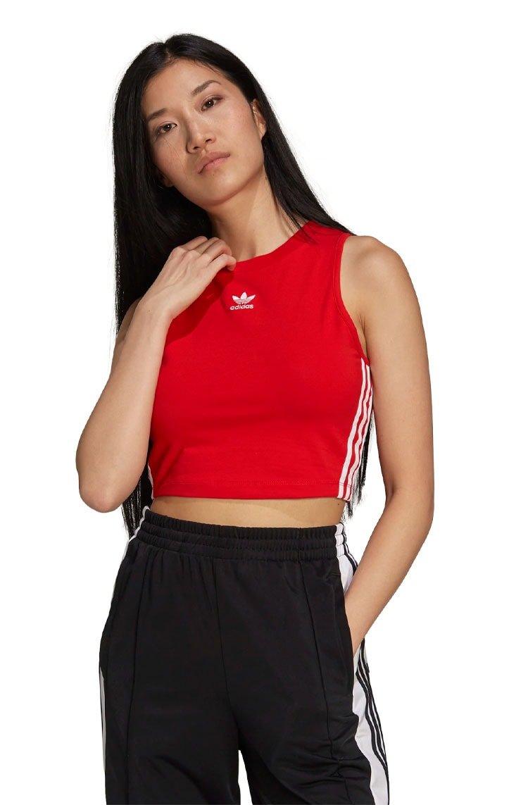 Regata Adidas Cropped Adicolor Classics Vermelho/Branco - NewSkull