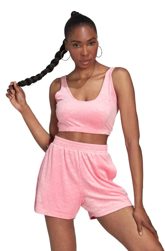 Regata Adidas Top Cropped Valvet Rosa - NewSkull