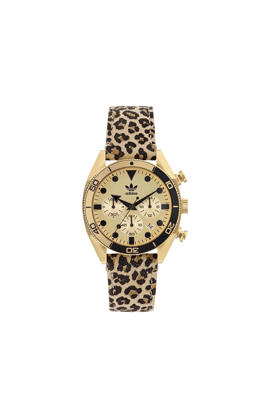 Relógio Adidas Edition Two Animal Print Dourado/Marrom - NewSkull