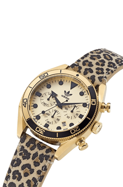 Relógio Adidas Edition Two Animal Print Dourado/Marrom - NewSkull