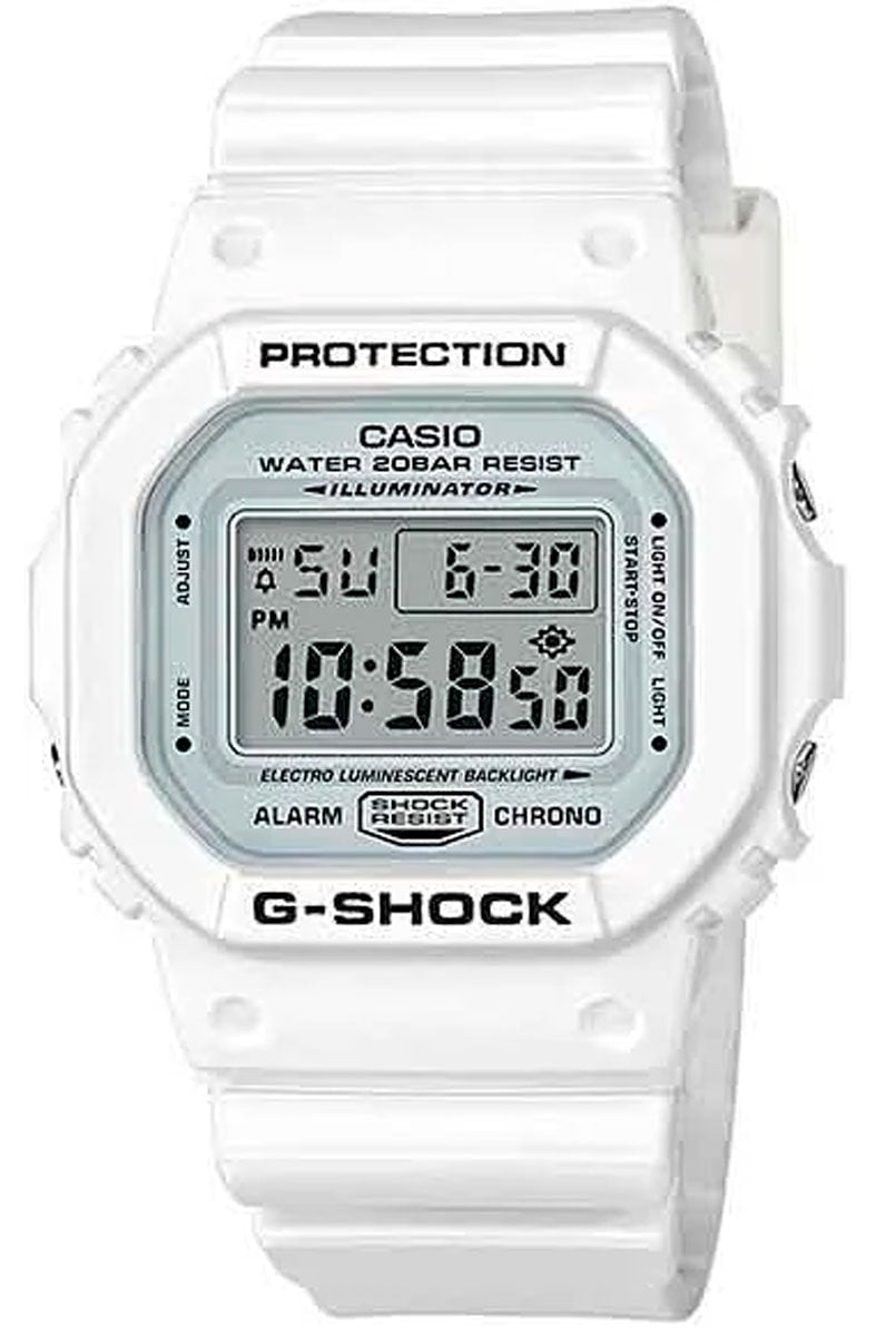 Relógio Casio G - Shock Digital DW - 5600MW - 7DR Branco/Preto - NewSkull