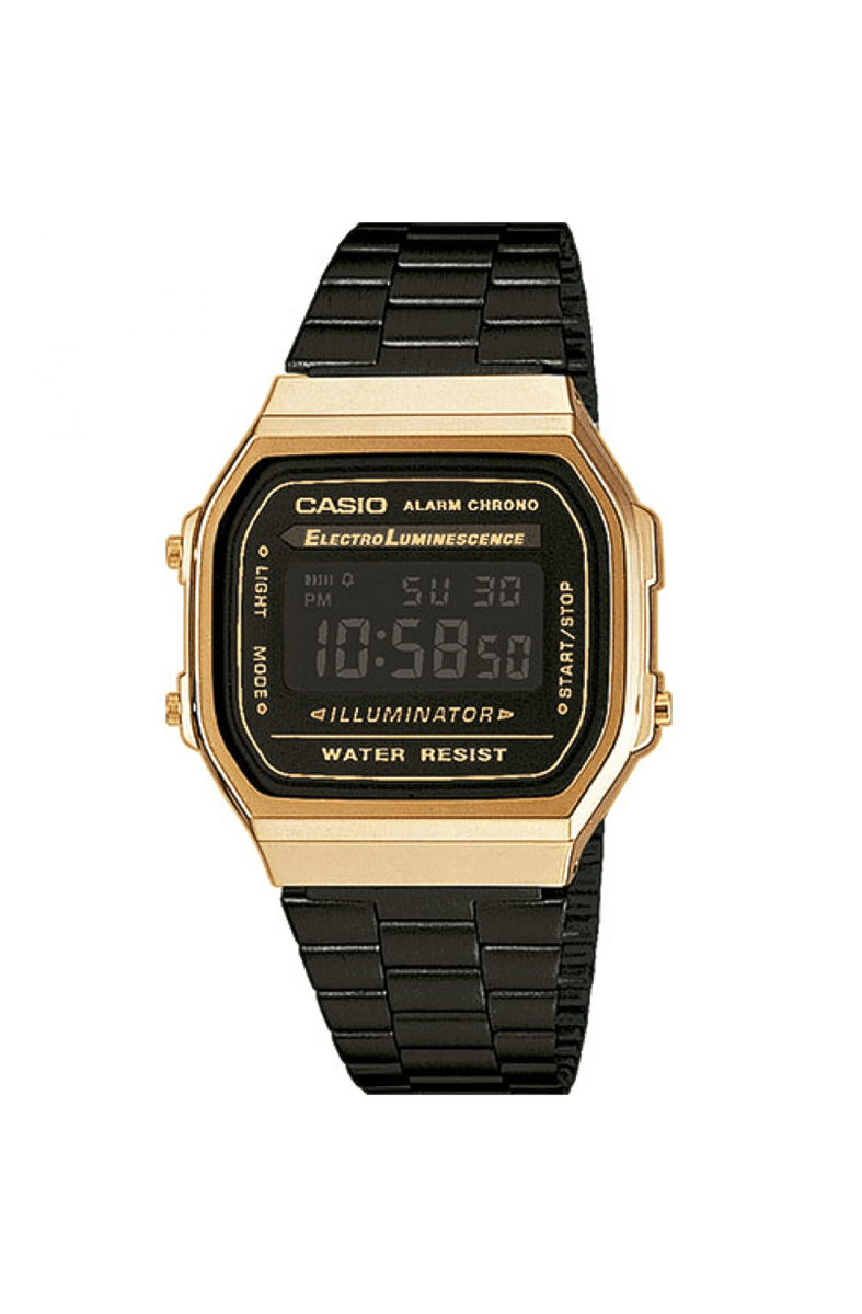 Relógio Casio Vintage Dourado com Preto A168WEGB - 1BDF - NewSkull