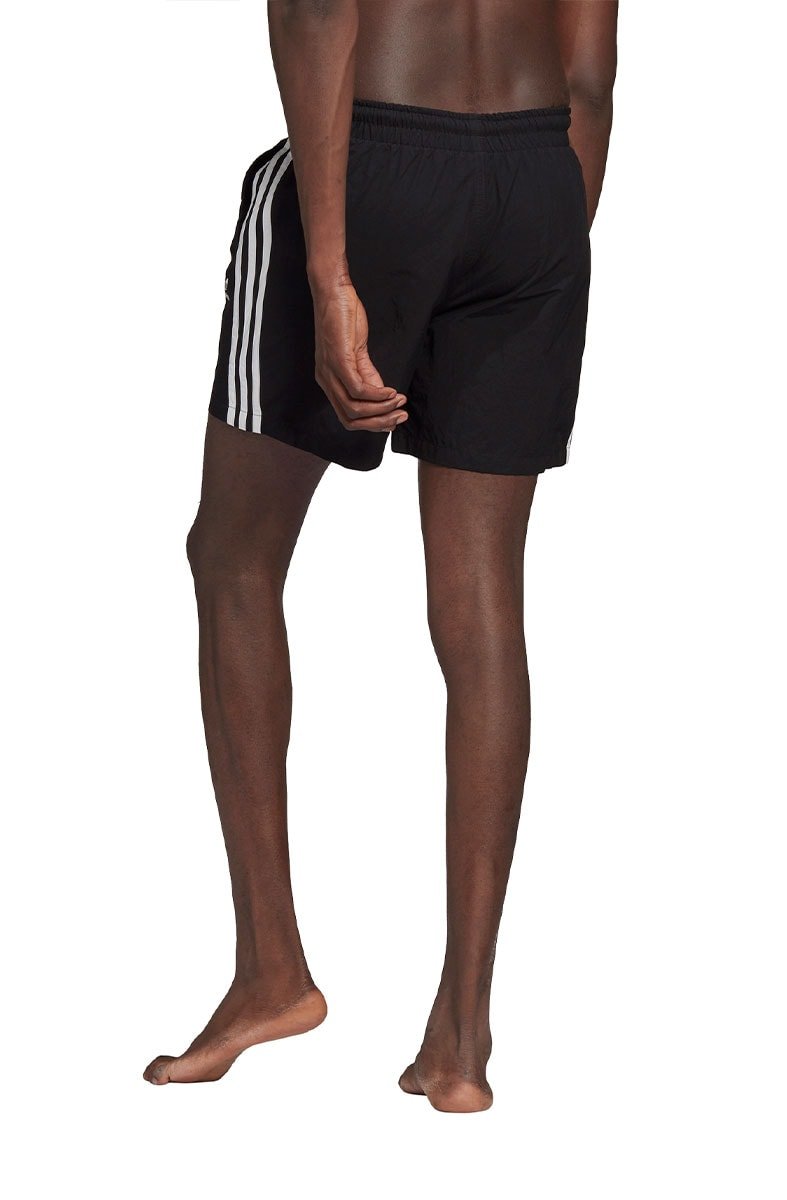 Short Adidas Natação Adicolor Classics 3 Stripes Preto/Branco - NewSkull