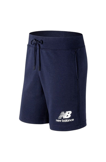 Short New Balance Essentials Stacked Logo Azul Marinho/Branco - NewSkull