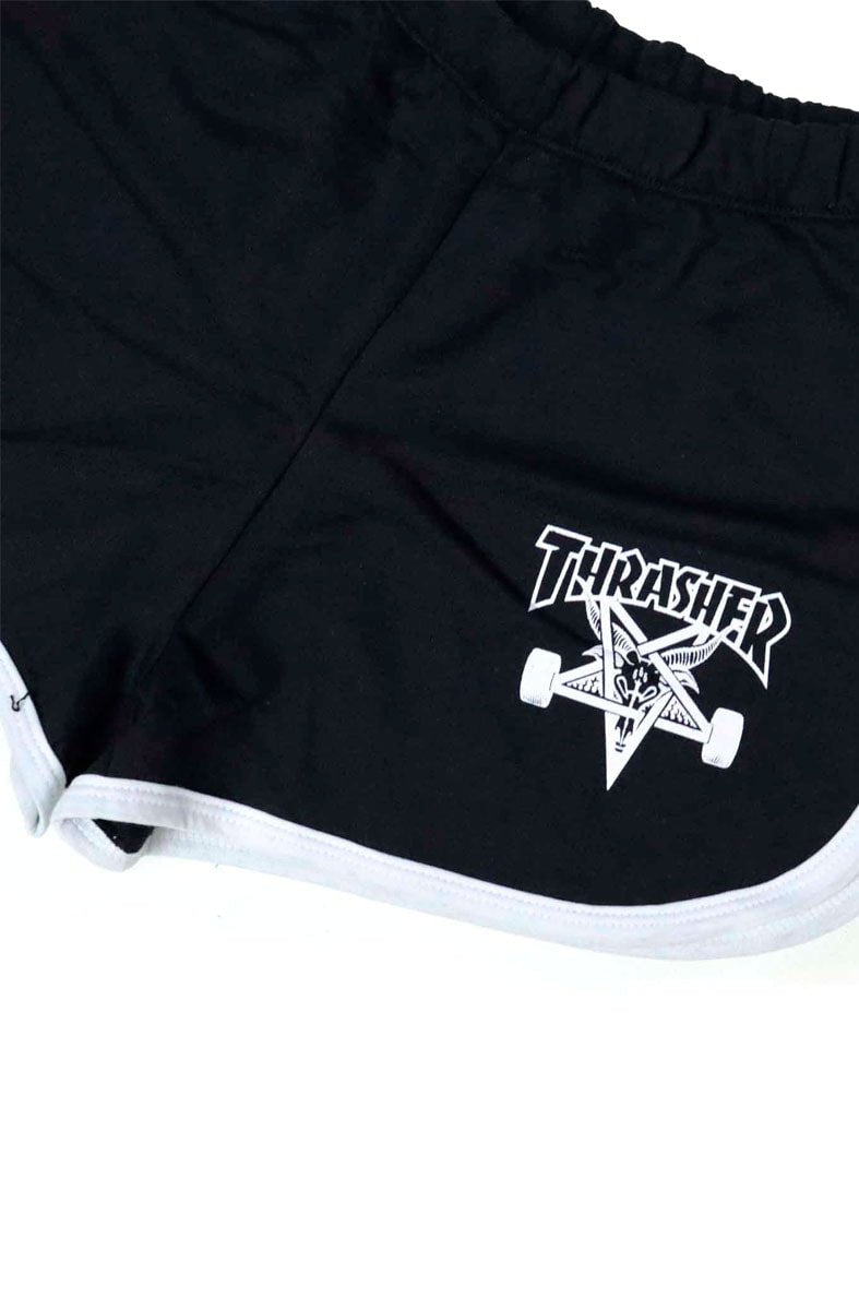 Short Thrasher Feminino Skategoat Night Preto/Branco - NewSkull