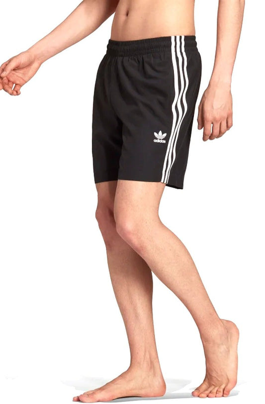 Shorts Adidas Adicolor Classics 3 - stripes Preto/Branco - NewSkull