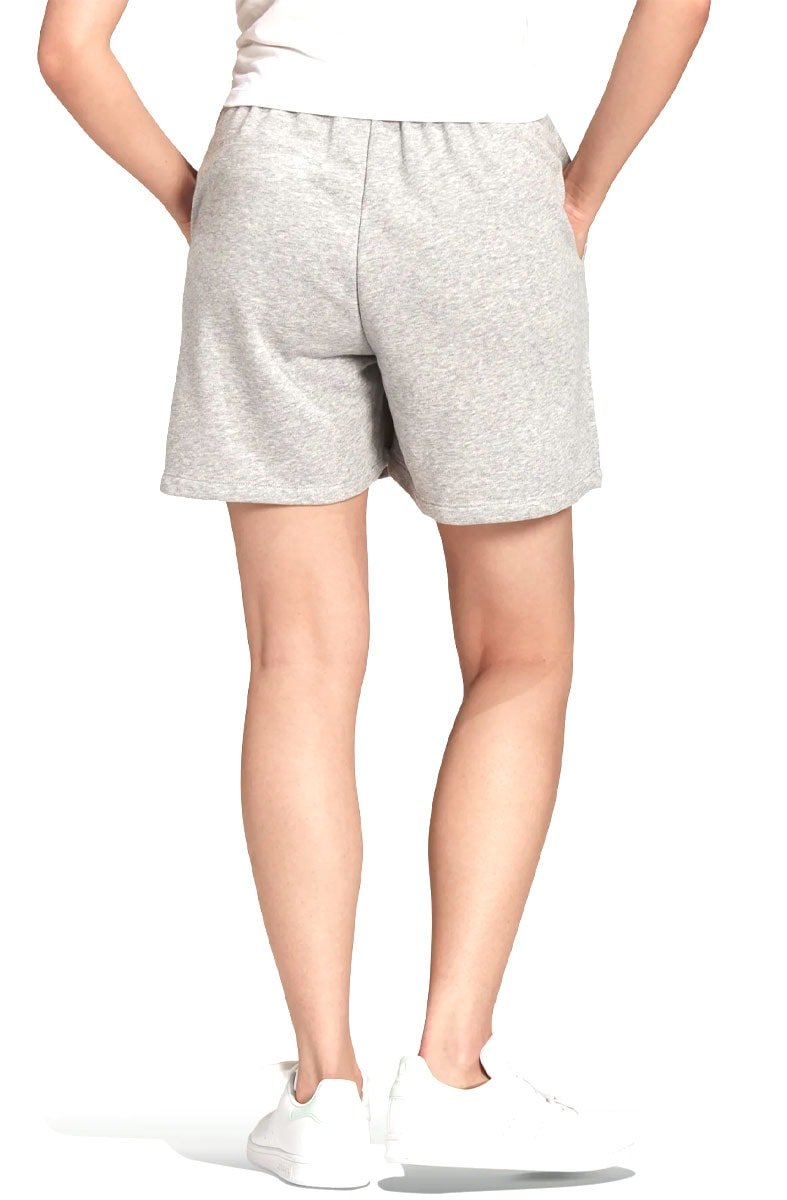 Shorts Adidas Feminino Moletinho Adicolor Essentials Cinza/Branco - NewSkull