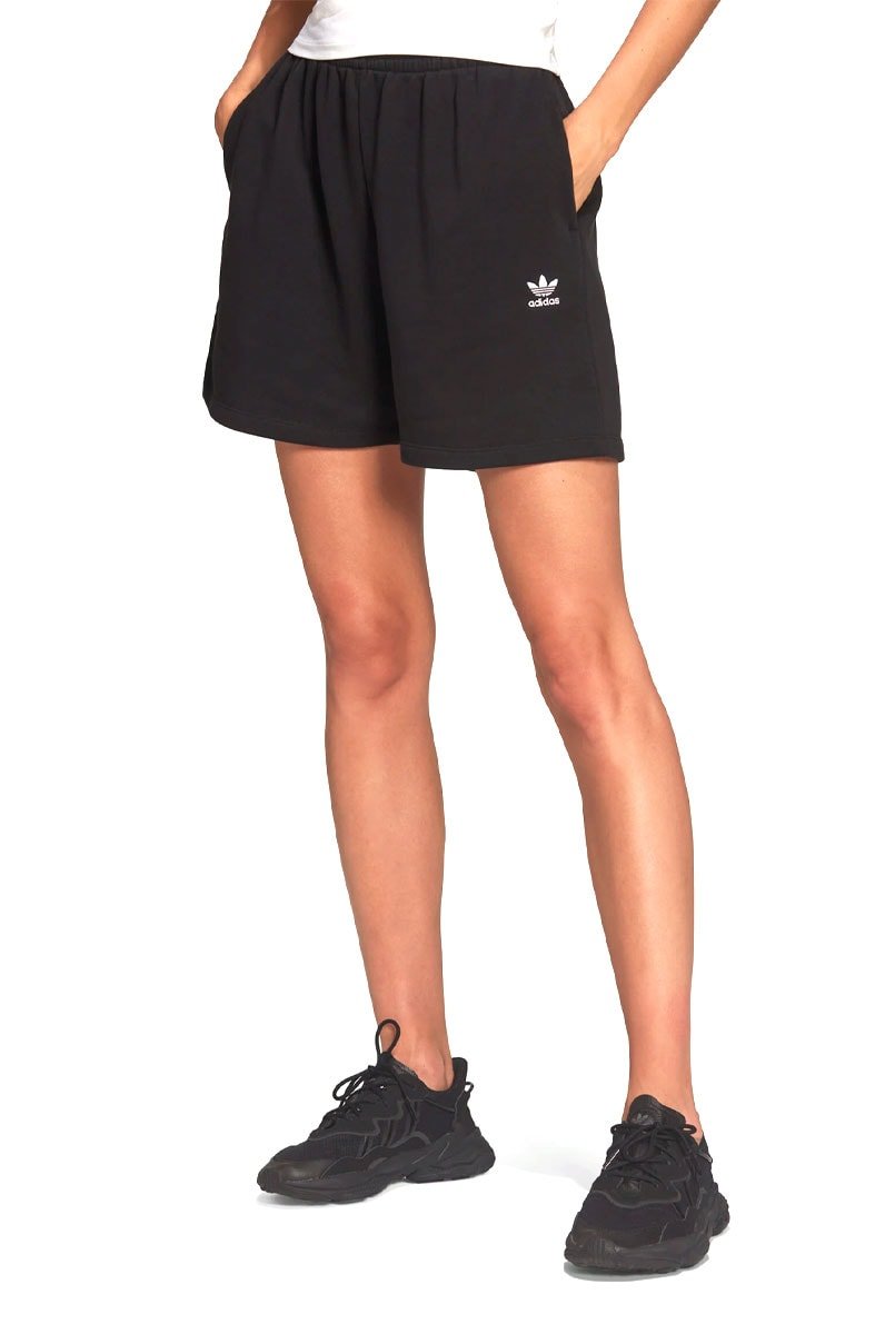 Shorts Adidas Feminino Moletinho Adicolor Essentials Preto/Branco - NewSkull