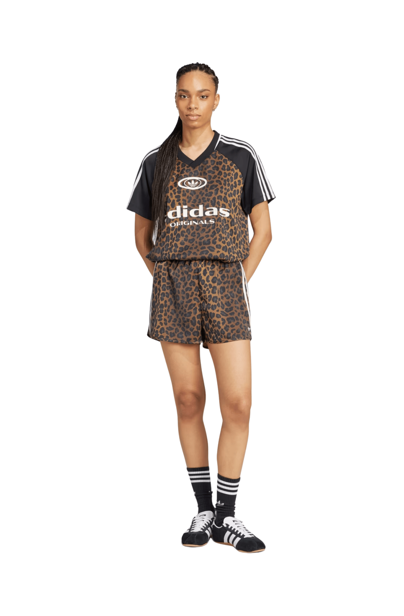 Shorts Adidas Originals Satin Marrom/Branco - NewSkull