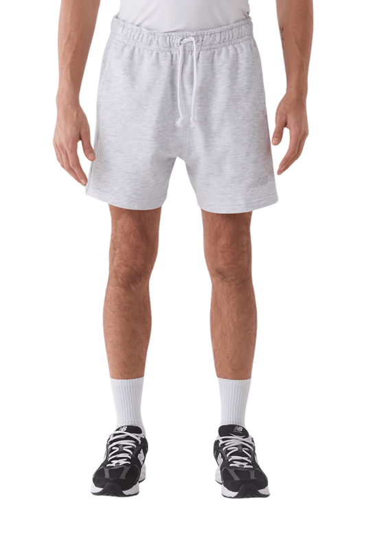 Shorts New Balance Athletics Small Logo 5" Cinza Claro - NewSkull