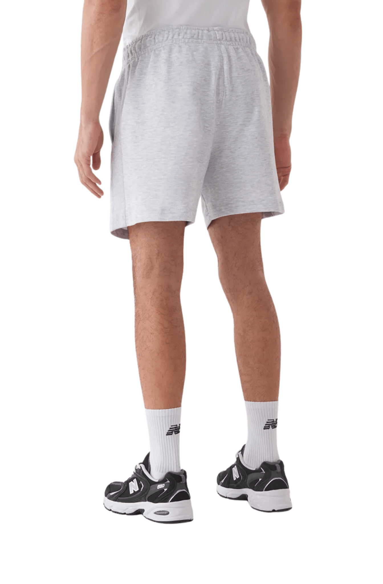 Shorts New Balance Athletics Small Logo 5" Cinza Claro - NewSkull