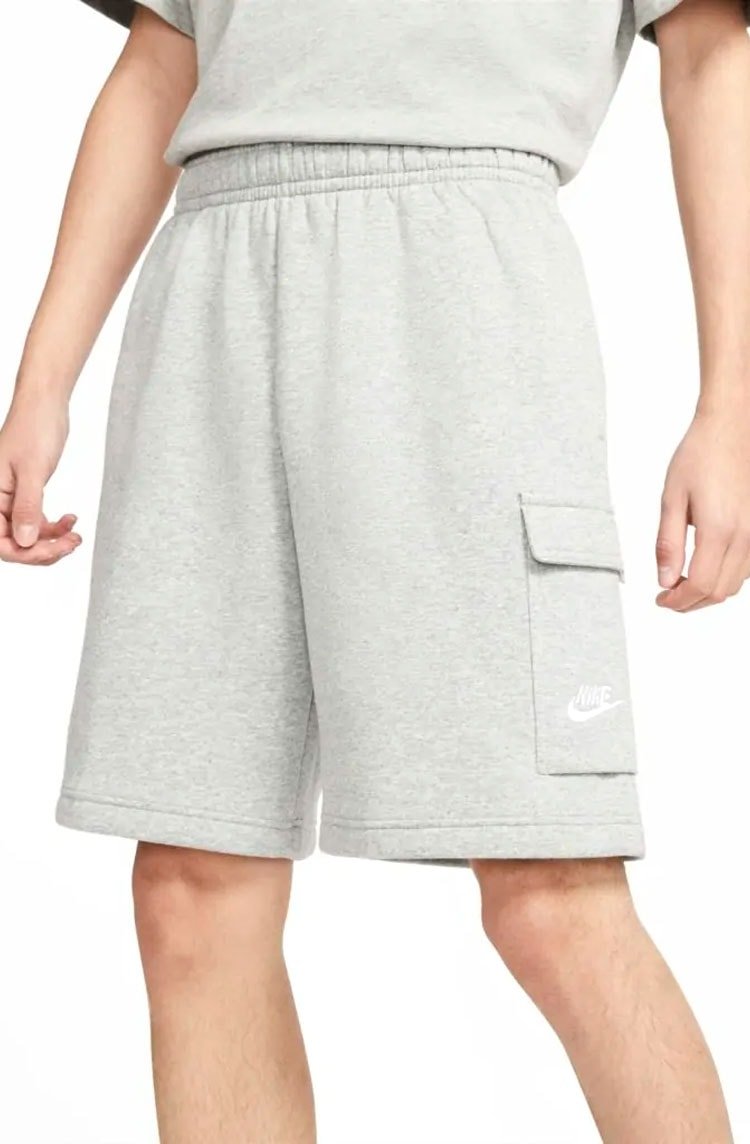 Shorts Nike Sportswear Club Cinza/Branco - NewSkull