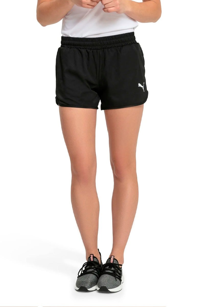 Shorts Puma Active Woven Preto/Branco - NewSkull
