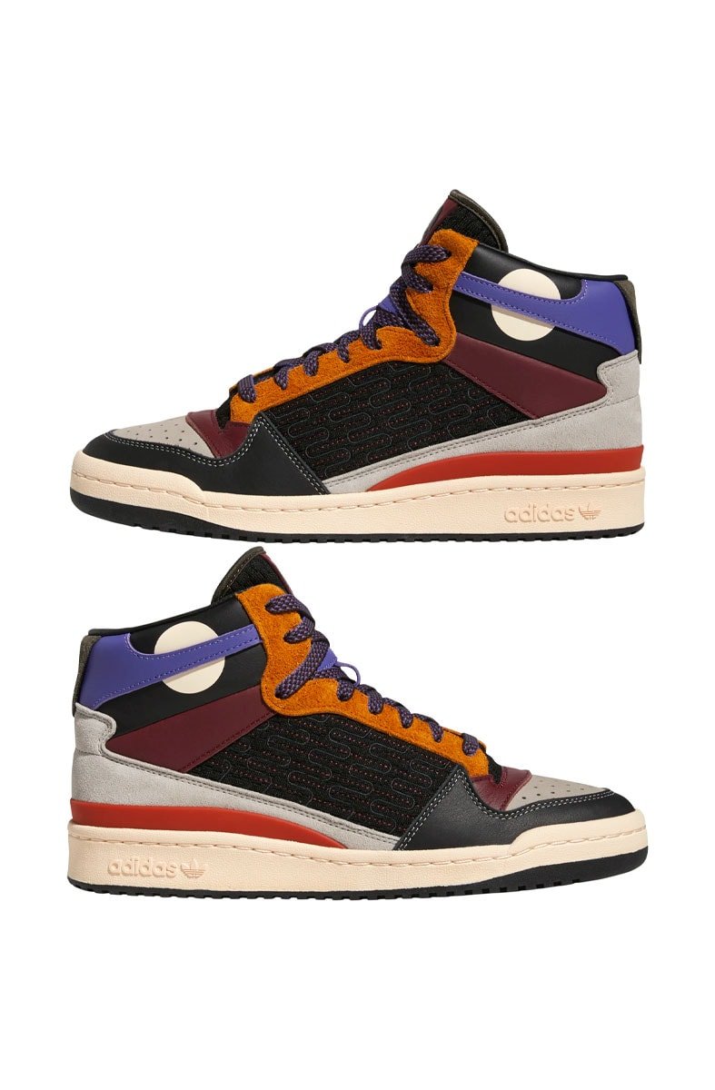 Tênis Adidas Forum Mid Patchwork Preto/Bege/Roxo - NewSkull