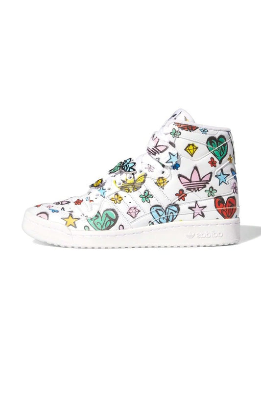 Tênis Adidas Jeremy Scott Forum 84 High Mono Branco/Color - NewSkull
