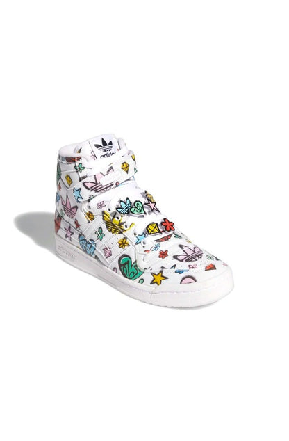 Tênis Adidas Jeremy Scott Forum 84 High Mono Branco/Color - NewSkull