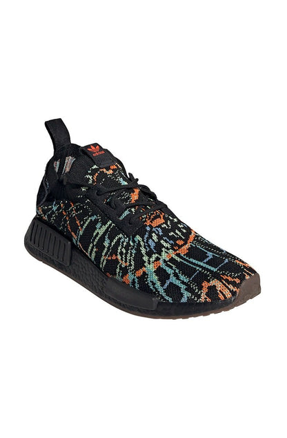 Tênis Adidas NMD R1 Primeknit Preto/Laranja/Verde - NewSkull