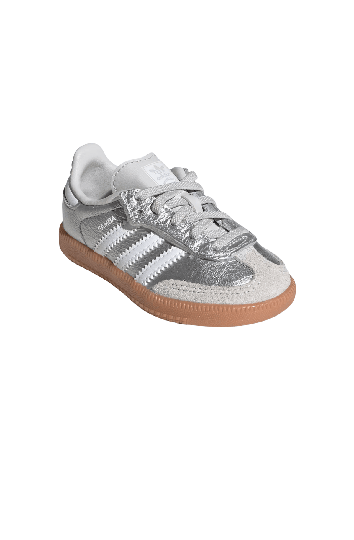 Tênis Adidas Samba OG Comfort Closure Elastic Lace Infantil Prata/Branco KK2346 - NewSkull