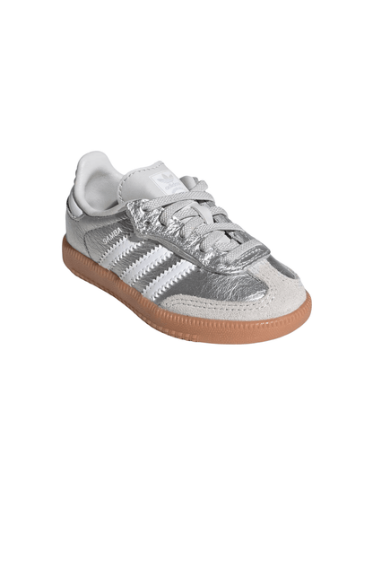 Tênis Adidas Samba OG Comfort Closure Elastic Lace Infantil Prata/Branco KK2346 - NewSkull