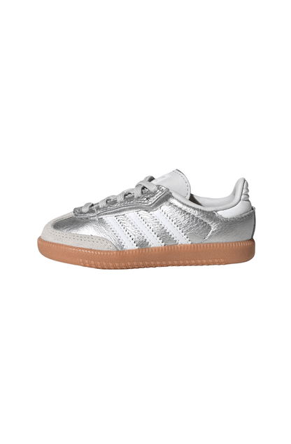 Tênis Adidas Samba OG Comfort Closure Elastic Lace Infantil Prata/Branco KK2346 - NewSkull