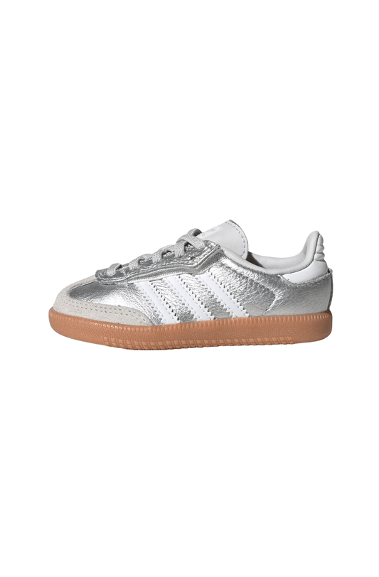 Tênis Adidas Samba OG Comfort Closure Elastic Lace Infantil Prata/Branco KK2346 - NewSkull