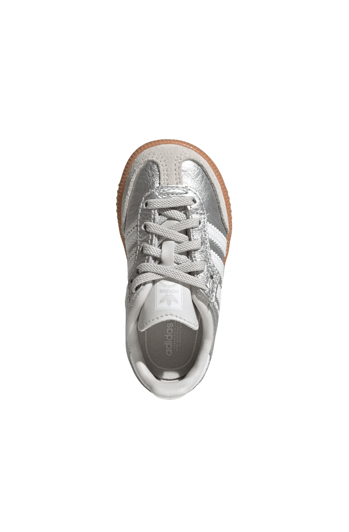 Tênis Adidas Samba OG Comfort Closure Elastic Lace Infantil Prata/Branco KK2346 - NewSkull