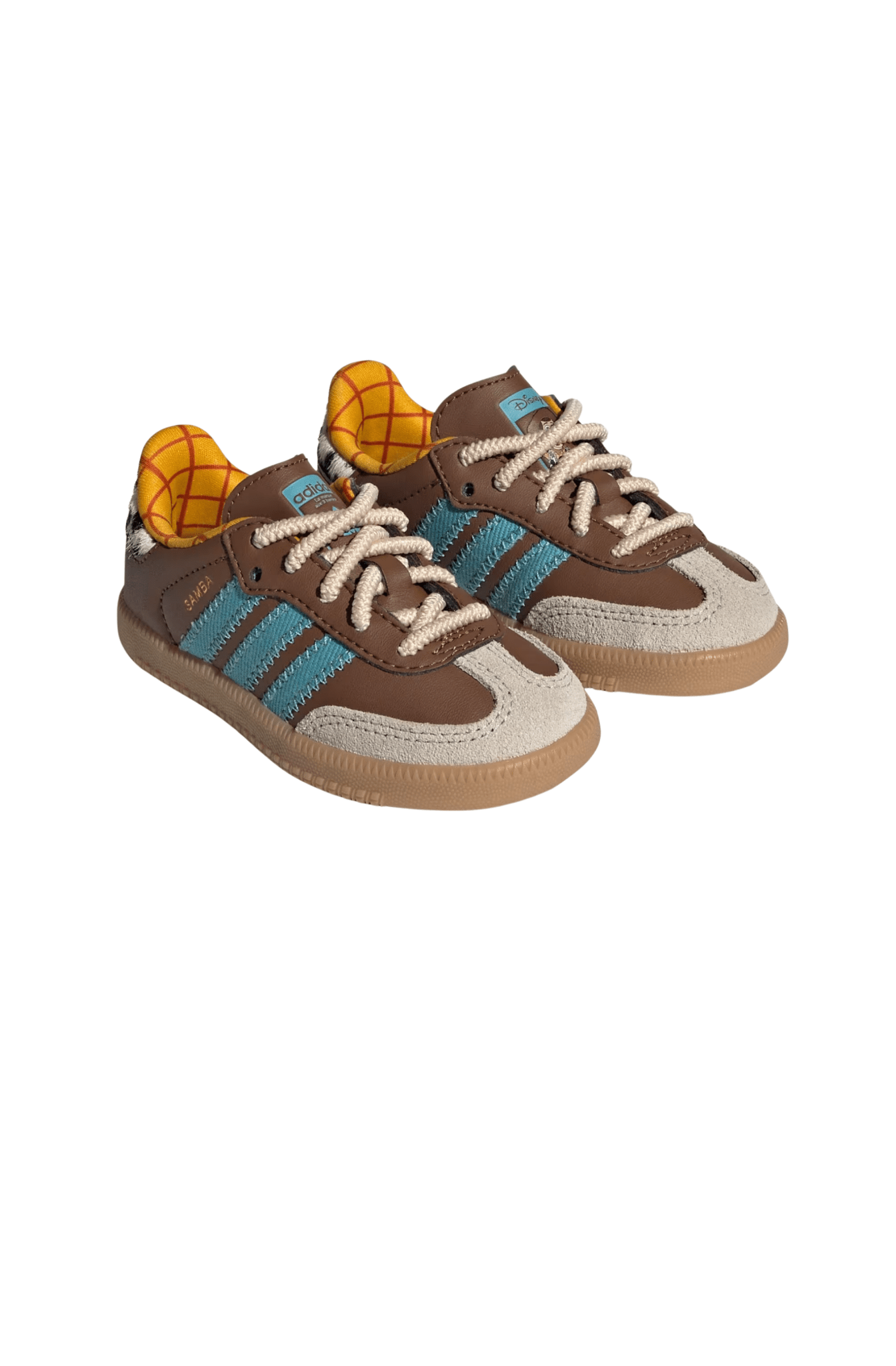 Tênis Adidas Samba OG x Disney Pixar Elastic Lace Infantil Marrom/Azul JI3100 - NewSkull