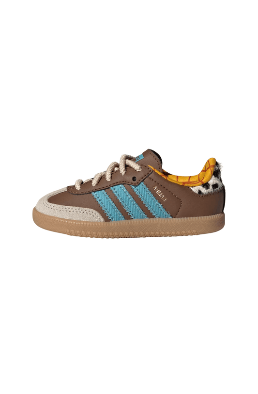 Tênis Adidas Samba OG x Disney Pixar Elastic Lace Infantil Marrom/Azul JI3100 - NewSkull