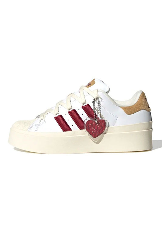 Tênis Adidas Superstar Bonega Feminino Bege/Bordo - NewSkull